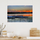 波止場とローボートサンセット ポスター (キッチン)