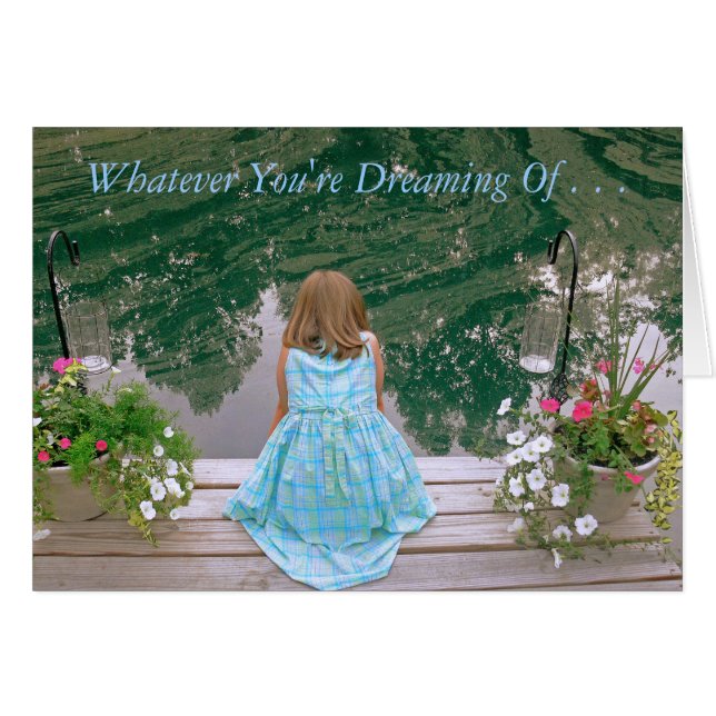 「波止場に座る若い女の子、夢を見る」 (正面横)