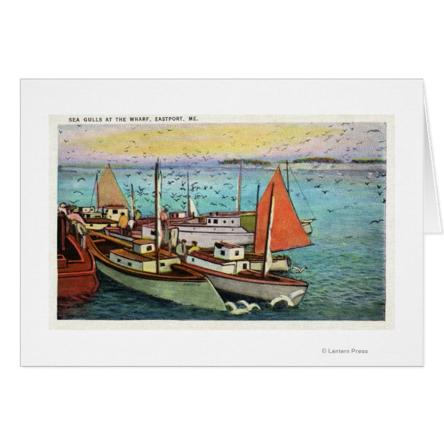 波止場のカモメと船の見解 (正面横)