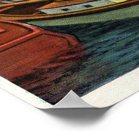 波止場のカモメと船の見解 ポスター (角)