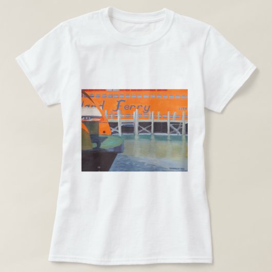 波止場のフェリー Tシャツ (デザイン正面)