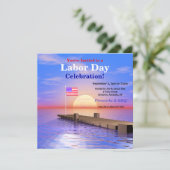 波止場の労働者の日のパーティー米国の旗 招待状 (スタンド正面)