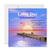 波止場の労働者の日のパーティー米国の旗