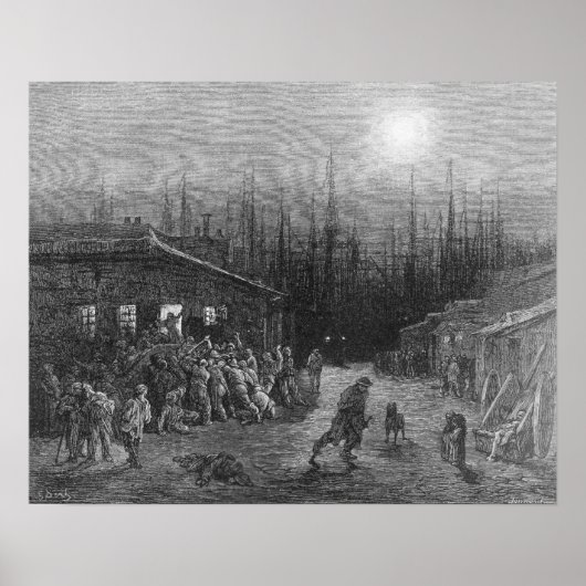 波止場の夜景 ポスター (正面)