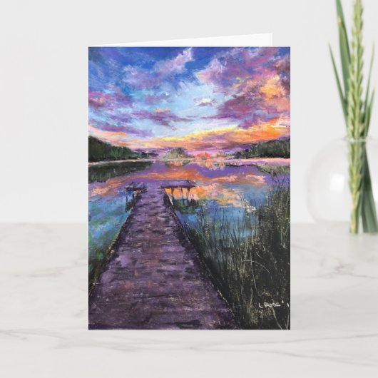 波止場の端に空白のなメッセージカード5 x 7" " カード (正面)