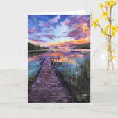 波止場の端に空白のなメッセージカード5 x 7" " カード (黄色い花)