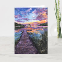 波止場の端に空白のなメッセージカード5 x 7" "