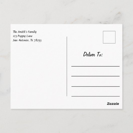 波止場のBlack Labs ポストカード (裏面)