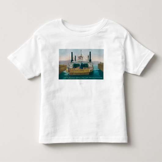 波止場のSPのフェリーボートSolanoの眺め トドラーTシャツ (正面)