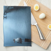 波止場オンベイ夕べ キッチンタオル (四つ折り)