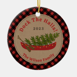 波止場ザホールズカヌクリスマスツリーフォトプレイド セラミックオーナメント