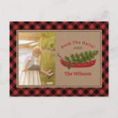 波止場ザホールズクリスマスカヌーのプレイド写真 シーズンポストカード (正面)