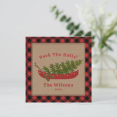 波止場ザホールズクリスマスツリーカヌーのプレイド写真 カード (スタンド正面)