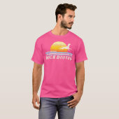 波止場ダイビング波止場ジャンプ犬ダイビング Tシャツ (正面フル)