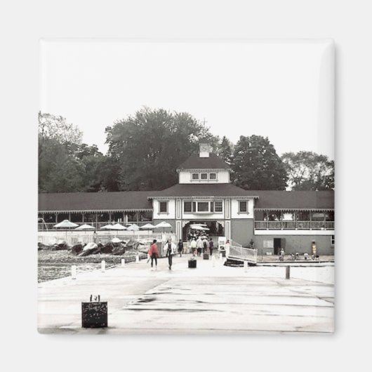 波止場ビューレイクサイドチャートークオハイオ マグネット (正面)