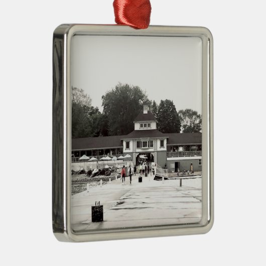 波止場ビューレイクサイドチャートークオハイオ メタルオーナメント (右)