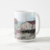 波止場側水彩 コーヒーマグカップ (正面右)