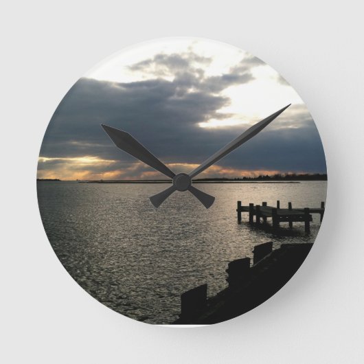 波止場 ラウンド壁時計 (正面)
