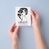 波毛の素敵な女の子メイクアップアイコン チラシ (手)