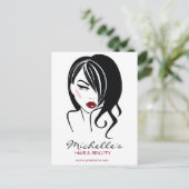 波毛の素敵な女の子メイクアップアイコン ポストカード (スタンド正面)
