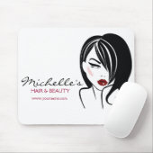 波毛の素敵な女の子メイクアップアイコン マウスパッド (マウス)