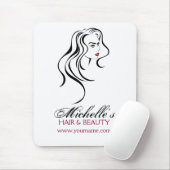 波毛の素敵な女の子メイクアップアイコン マウスパッド (マウス)