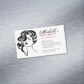 波毛の素敵な女の子メイクアップアイコン マグネット名刺 (インサイチュ)