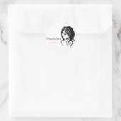 波毛の素敵な女の子メイクアップアイコン ラウンドシール (バッグ)