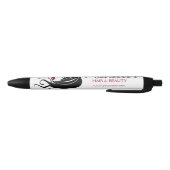 波毛の素敵な女の子メイクアップアイコン 黒ボールペン (ボトム)