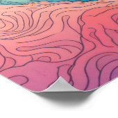 波浪と山の響き ポスター (角)