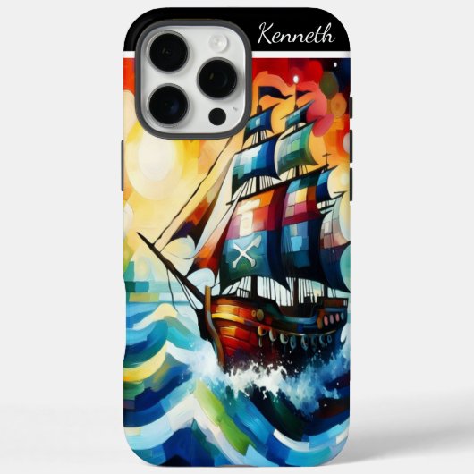 波浪の海賊船 Case-Mate iPhoneケース (裏面)