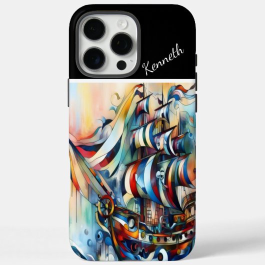 波浪の海賊船 Case-Mate iPhoneケース (裏面)