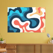 波浪モダン波カラフル抽象芸術自然アート キャンバスプリント (インサイチュ (リビング))
