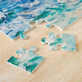 波浪印象派の海シーン ジグソーパズル (側面)