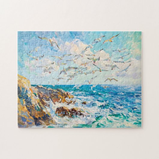 波浪印象派の海シーン ジグソーパズル (横)