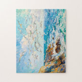 波浪印象派の海シーン ジグソーパズル (縦)