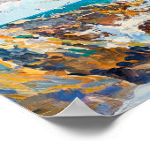 波浪印象派の海シーン ポスター (角)