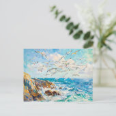 波浪印象派の海シーン ポストカード (スタンド正面)