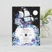 波浪海賊おもしろい誕生日 招待状 (スタンド正面)