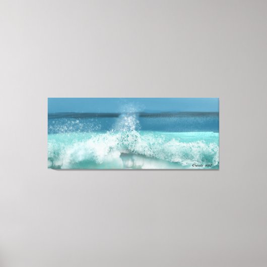 波海シーンブルースカイビーチデコール キャンバスプリント (正面)