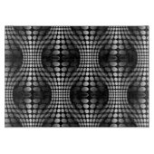 波点々のある壁紙ブラック&ホワイト カッティングボード (正面)