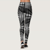 波点々のある – 壁紙ブラック&ホワイト レギンス (裏面)