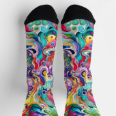 波状お洒落カラフルおよび波状の形状 ソックス (上部)