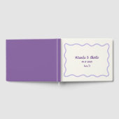 波状お洒落ミニマル手付きラベ縁どンダー ゲストブック (全面)