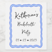 波状お洒落レトロGroovyバチェロレッテ ワインラベル (シングルラベル)