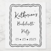 波状お洒落レトロGroovyバチェロレッテ ワインラベル (シングルラベル)