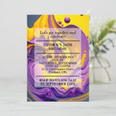 波状すごいプリント誕生日パーティー 招待状 (スタンド正面)