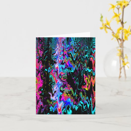 波状のサイケデリック瞬間...... カード (黄色い花)