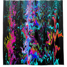 波状のサイケデリック瞬間...... シャワーカーテン