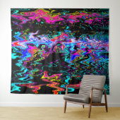 波状のサイケデリック瞬間...... タペストリー (インサイチュ(横))